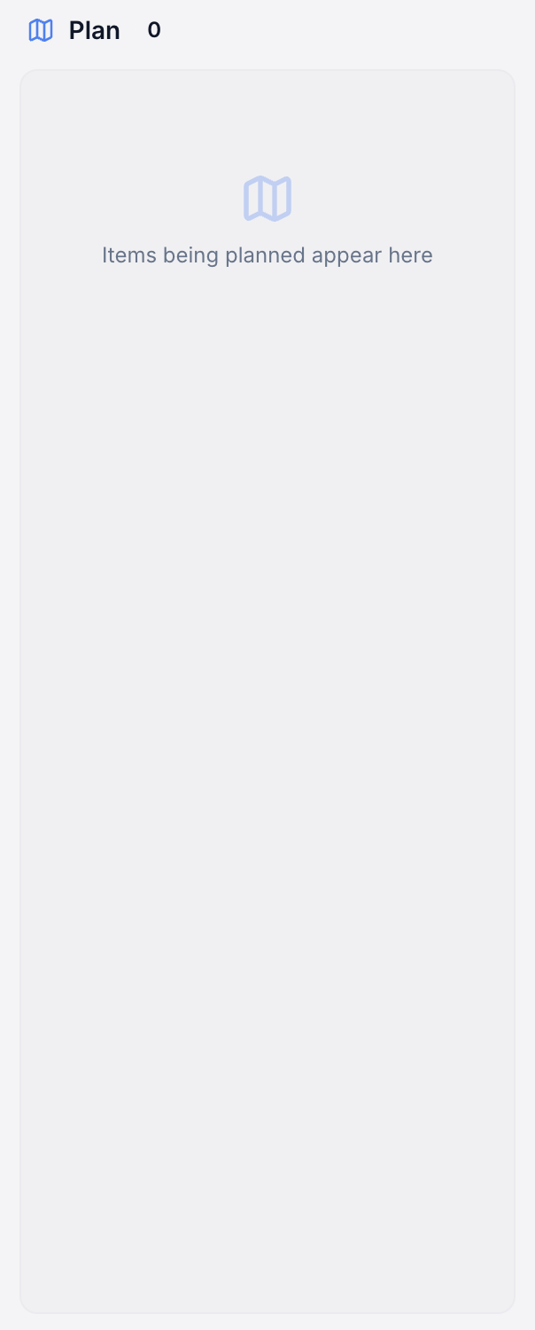 Plan column for items being planned